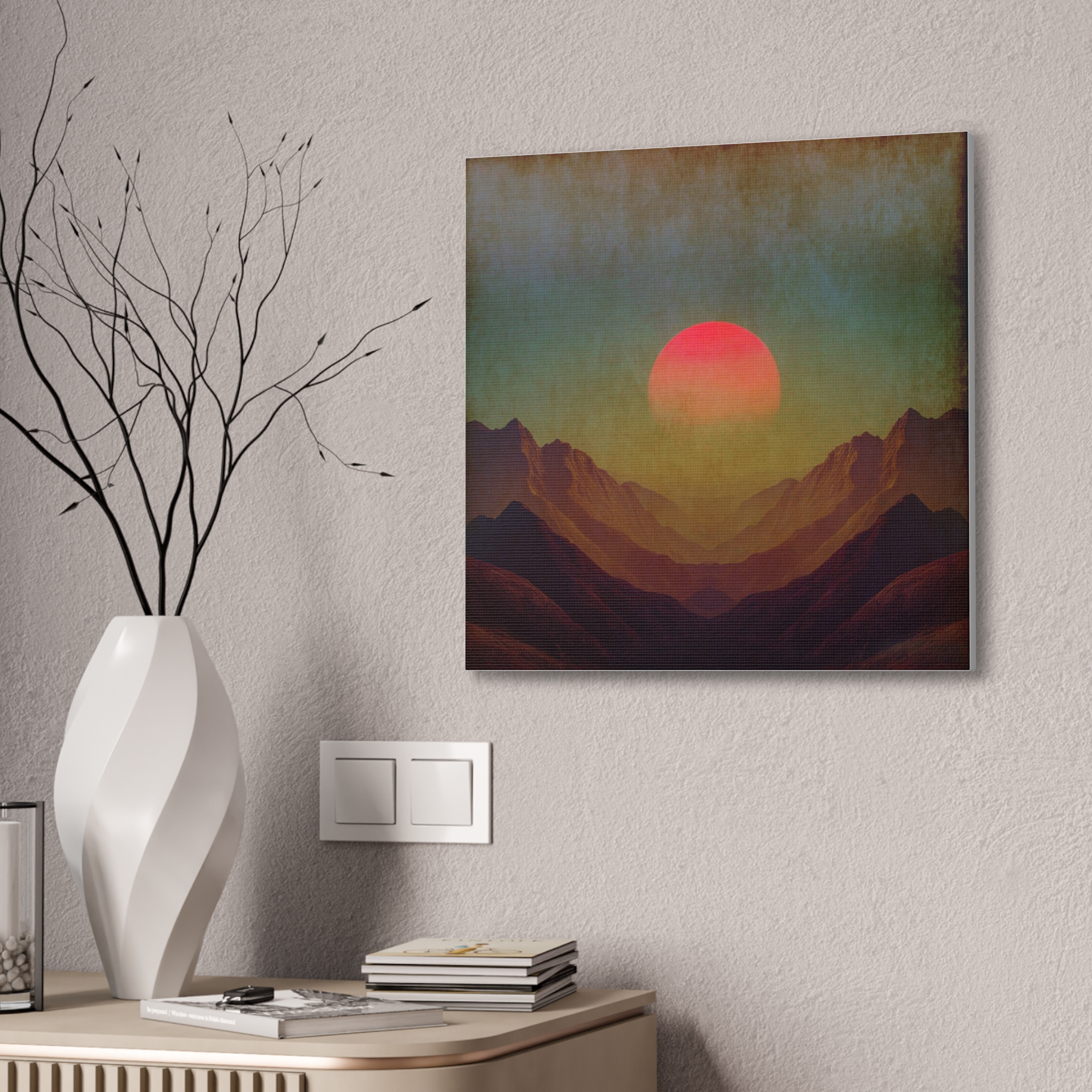 Pink Sun on Canvas - Image 4